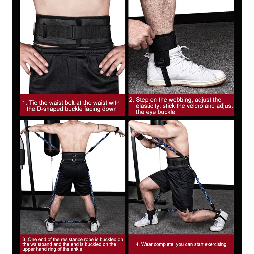Boxing Training Resistance Band Set β Leg Strength & Agility Training System for Boxing, MMA, Muay Thai, and Sports Conditioning