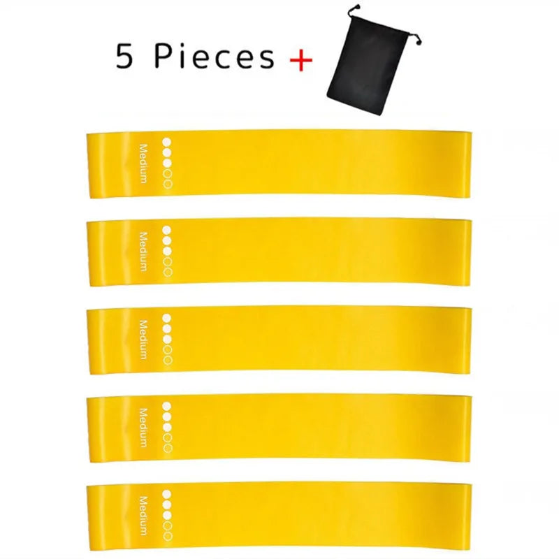 5-Piece Yoga Resistance Bands Set – Elastic Workout Bands for Pilates, Bodybuilding & Fitness Training