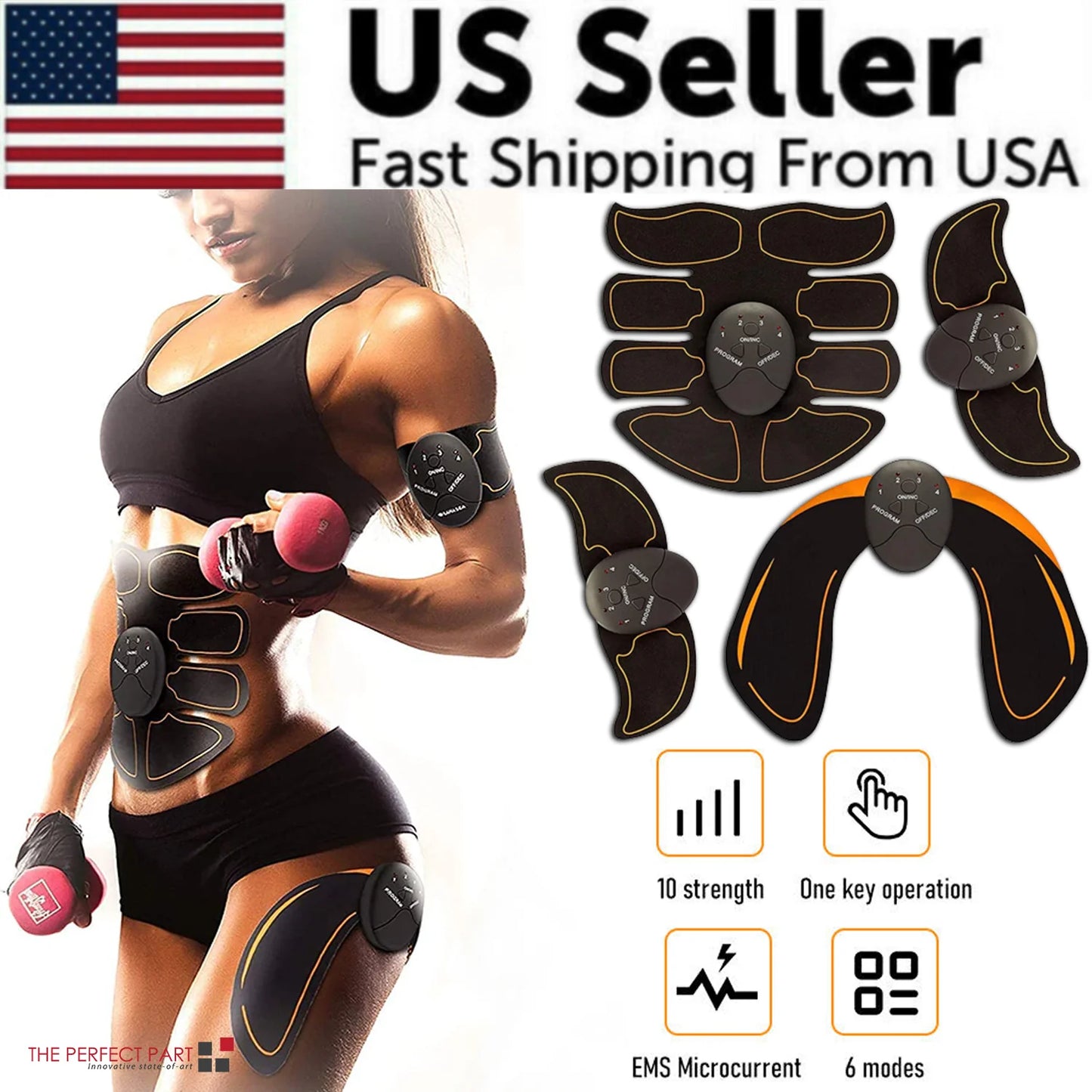 EMS Abdominal Muscle Toning Trainer – ABS Stimulator Toner Fitness Binder for Core & Muscle Sculpting