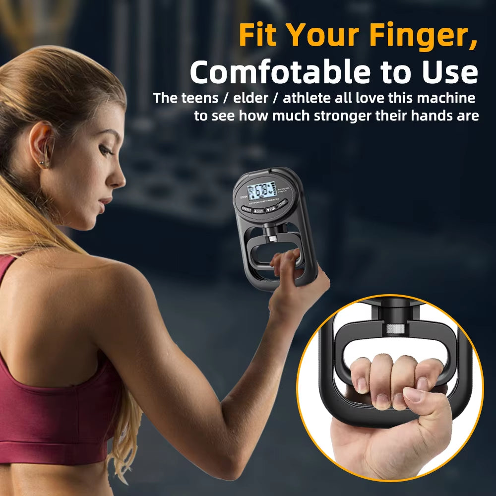 Digital Hand Grip Strength Tester – 265Lbs/120Kg Dynamometer with USB & LCD Screen