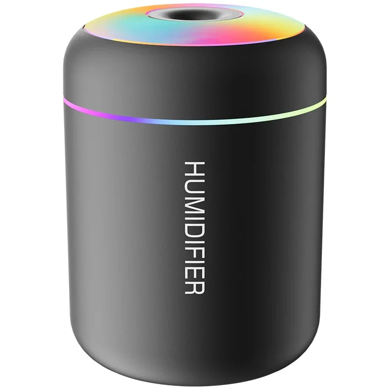 Mini USB Air Humidifier – 180ML Electric Aroma Diffuser with LED Lights for Car, Home & Bedroom