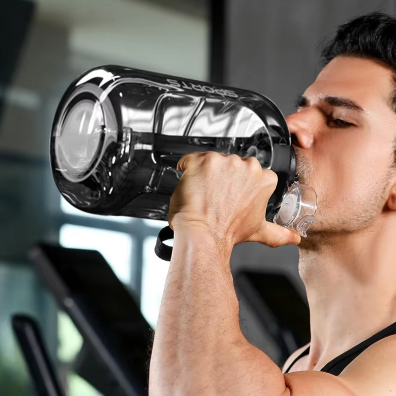 Large-Capacity Fitness Water Bottle – 1700ml/2500ml/3800ml BPA-Free Sports Bottle with Straw for Hydration on the Go