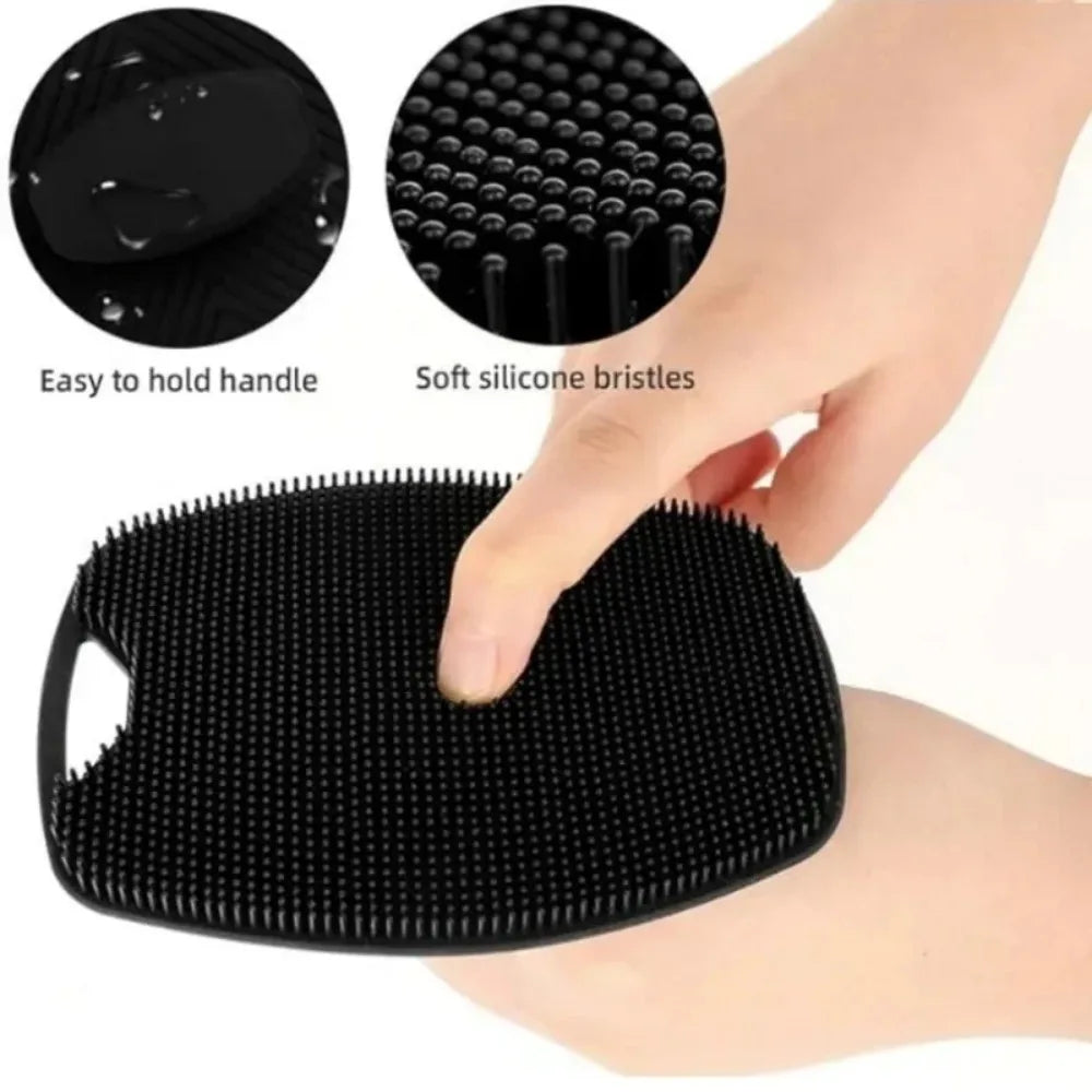 Soft Silicone Exfoliating Bath Brush – Manual Body Cleansing Scrubber & Gentle Shower Massager for Men