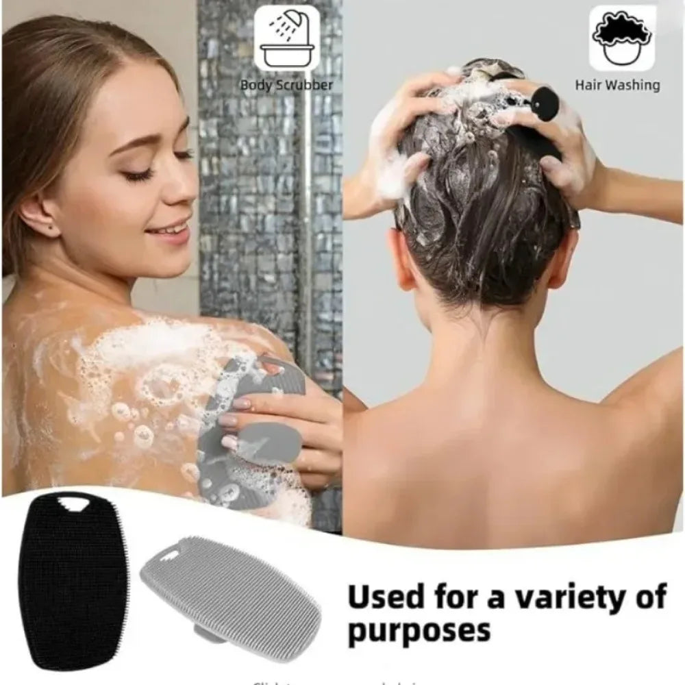Soft Silicone Exfoliating Bath Brush – Manual Body Cleansing Scrubber & Gentle Shower Massager for Men