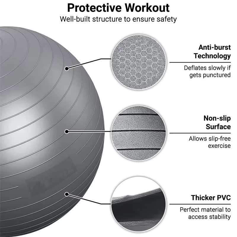 Balance Ball – 65cm/75cm/85cm Yoga & Pilates Stability Ball for Fitness, Pregnancy & Rehabilitation