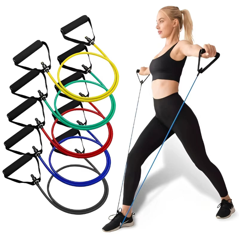 Resistance Bands with Handles – 5-Level Tube Bands for Strength Training & Home Workouts