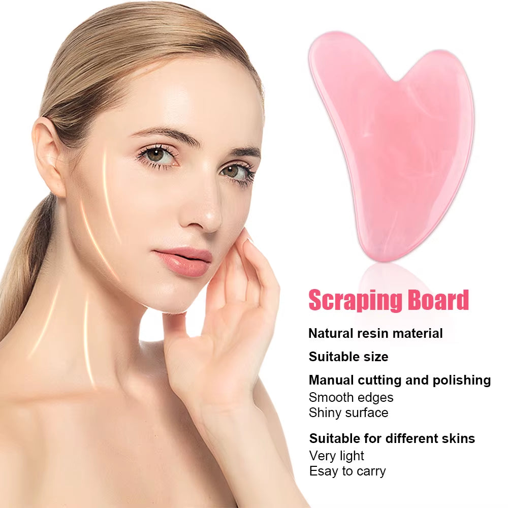 Y-Shape 3D Roller Face & Neck Massager + Guasha Scraper Set – 360° Rotating Skin Lifting & Wrinkle Remover Tool