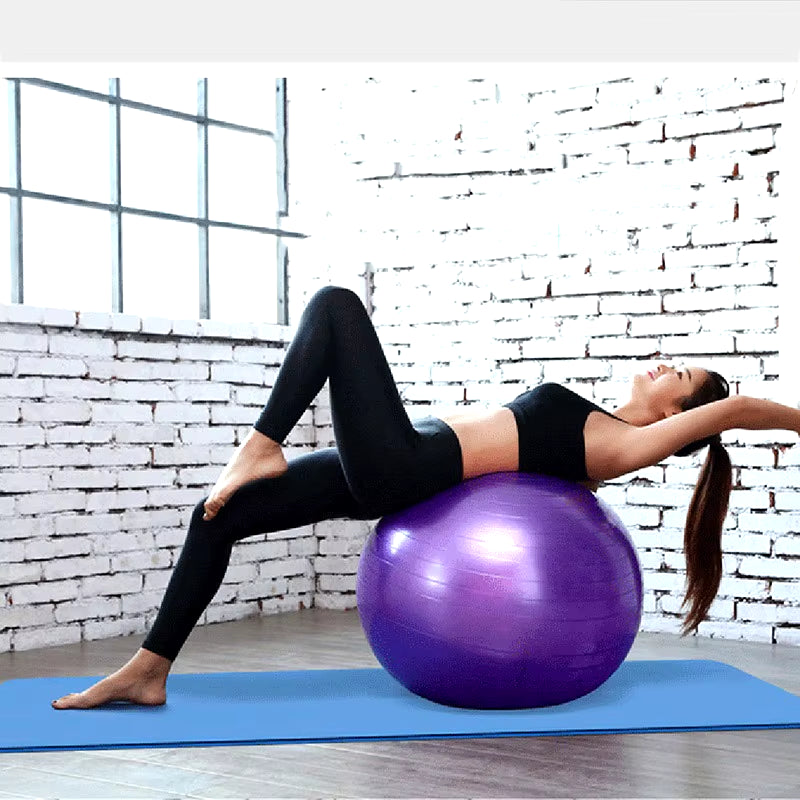 45cm PVC Yoga Fitness Ball – Thickened Anti-Burst Exercise Ball for Home Gym & Pilates