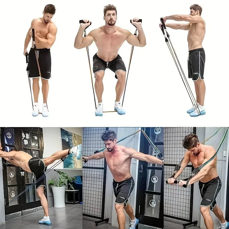 11pcs TPE Resistance Bands Set β Complete Workout Kit with Door Anchor, Handles, Ankle Straps & Carry Bag