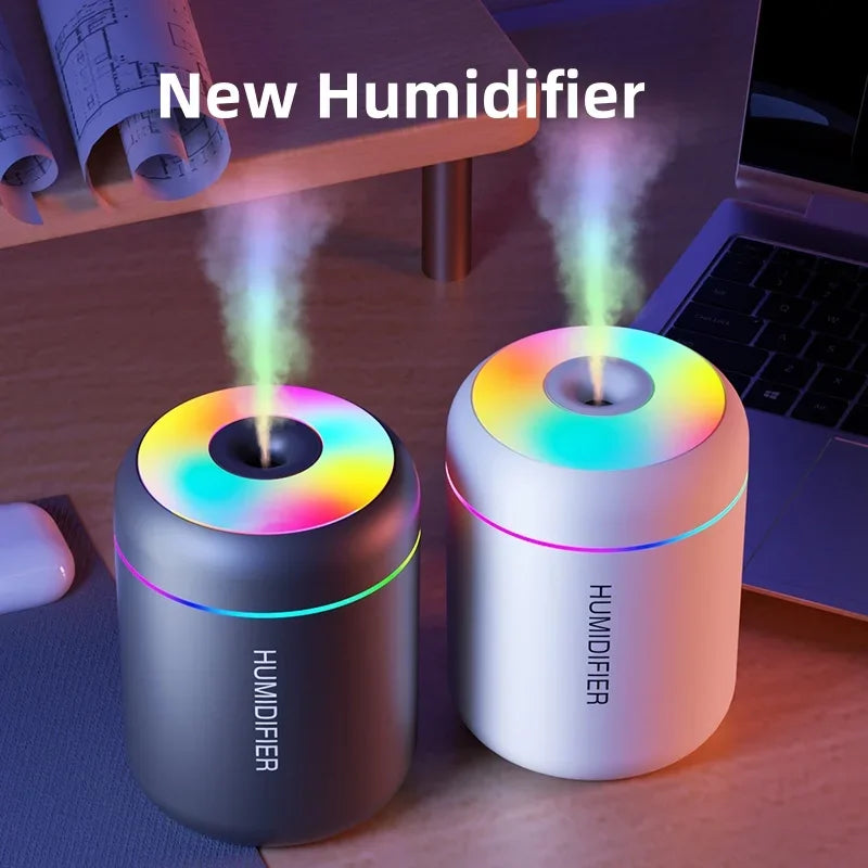 Mini USB Air Humidifier – 180ML Electric Aroma Diffuser with LED Lights for Car, Home & Bedroom