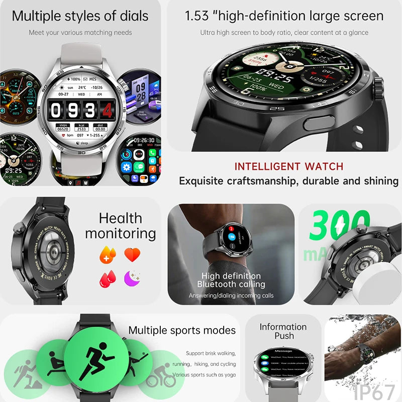 GT5 PRO Smart Watch – 2024 AMOLED Fitness & Lifestyle Watch with Bluetooth Calling, GPS, NFC & Heart Rate Monitoring