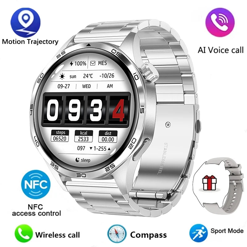 GT5 PRO Smart Watch – 2024 AMOLED Fitness & Lifestyle Watch with Bluetooth Calling, GPS, NFC & Heart Rate Monitoring