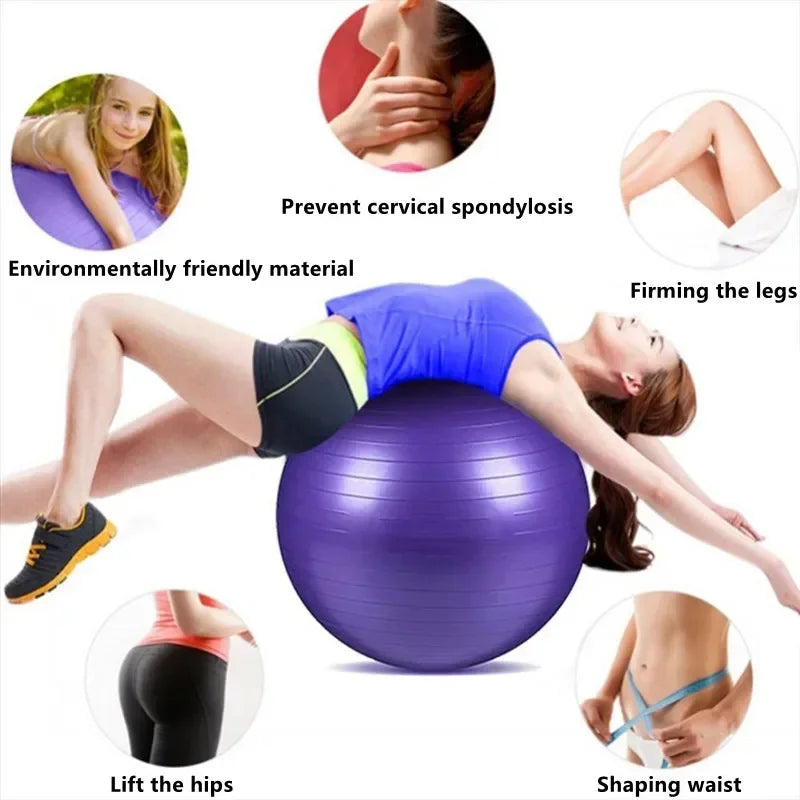 Big Yoga Ball – 45cm-85cm Thickened PVC Inflatable Exercise Ball for Home Fitness, Pilates & Balance Training