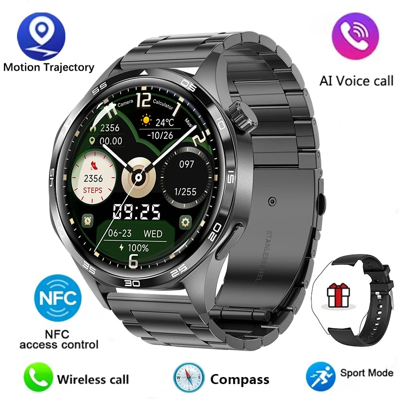 GT5 PRO Smart Watch – 2024 AMOLED Fitness & Lifestyle Watch with Bluetooth Calling, GPS, NFC & Heart Rate Monitoring
