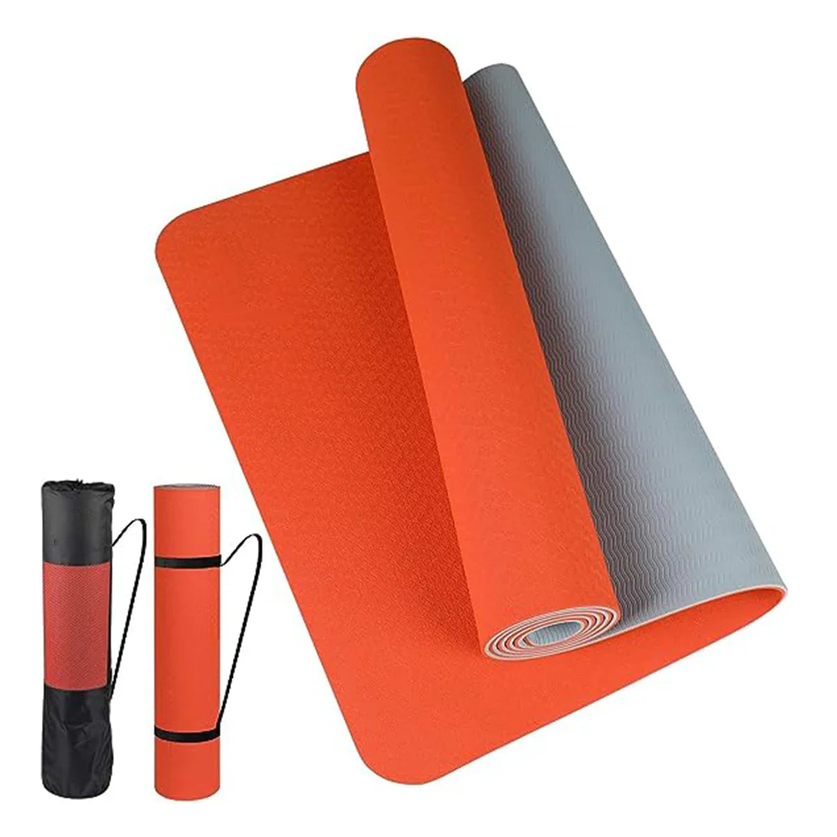 Thick Two-Color TPE Yoga Mat – Non-Slip, Eco-Friendly, Odorless Mat for Home Workouts, Yoga, Pilates & Stretching