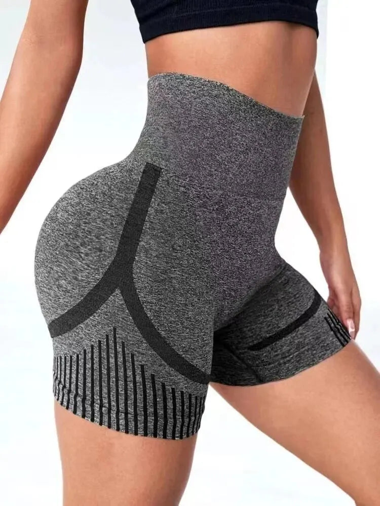 Seamless High-Waisted Workout Shorts – Sculpting Fit for Yoga, Running & Gym Sessions