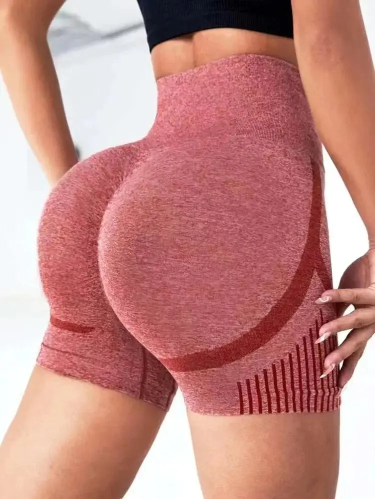 Seamless High-Waisted Workout Shorts – Sculpting Fit for Yoga, Running & Gym Sessions