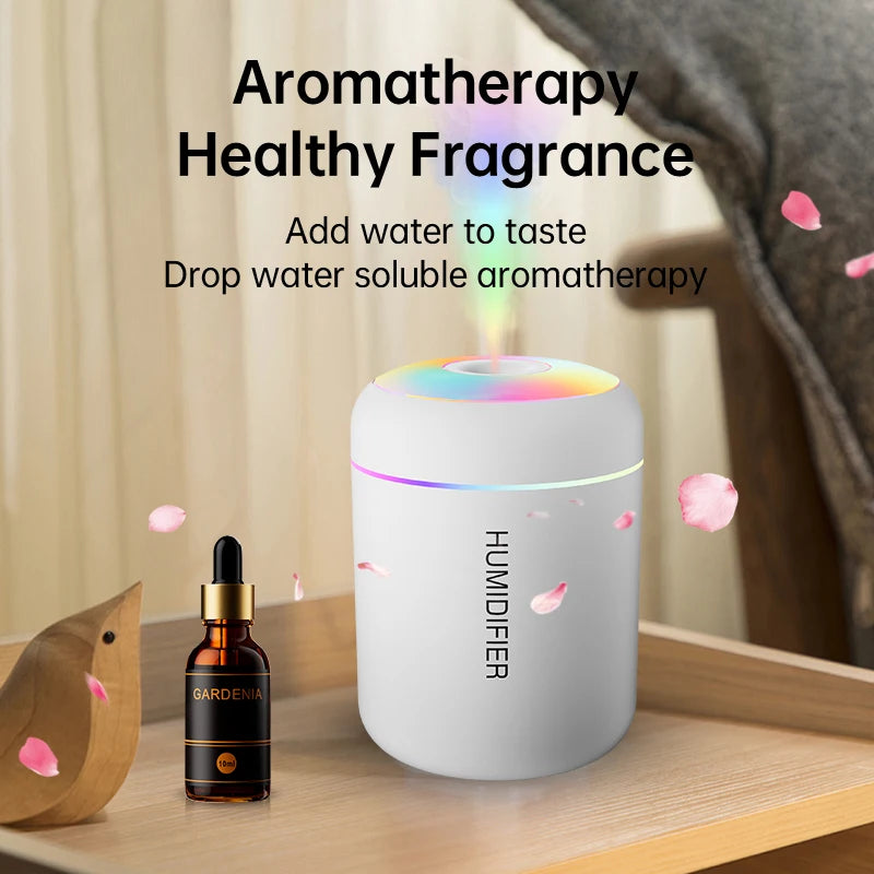 Mini USB Air Humidifier – 180ML Electric Aroma Diffuser with LED Lights for Car, Home & Bedroom
