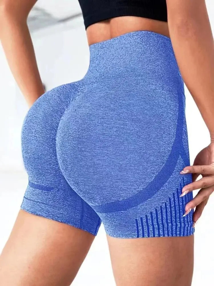 Seamless High-Waisted Workout Shorts – Sculpting Fit for Yoga, Running & Gym Sessions