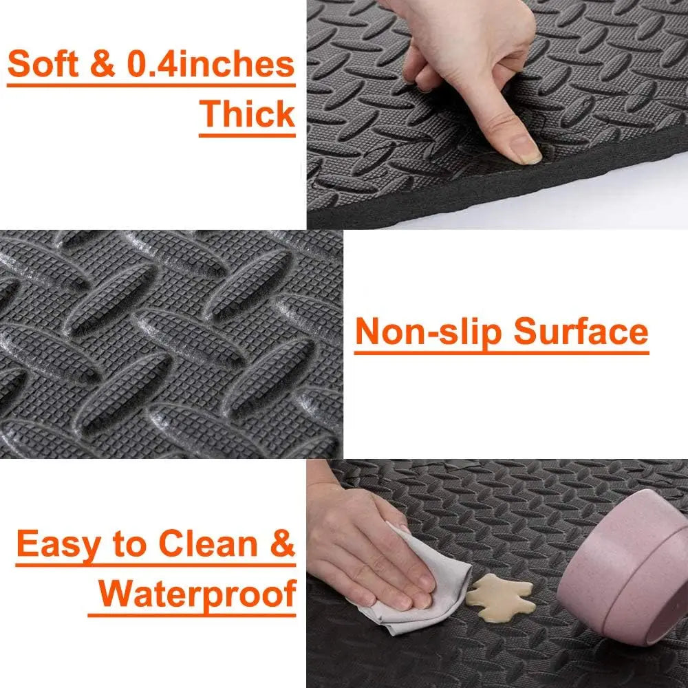 Puzzle Fitness Mat – EVA Interlocking Foam Floor Tiles for Home Gym, Yoga, Kids’ Play Area & Sports Protection
