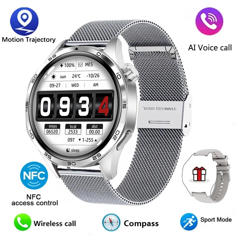 GT5 PRO Smart Watch – 2024 AMOLED Fitness & Lifestyle Watch with Bluetooth Calling, GPS, NFC & Heart Rate Monitoring