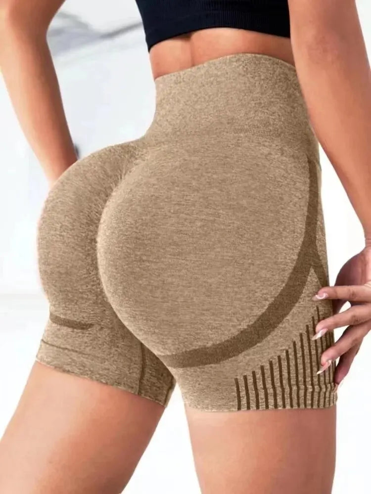 Seamless High-Waisted Workout Shorts – Sculpting Fit for Yoga, Running & Gym Sessions