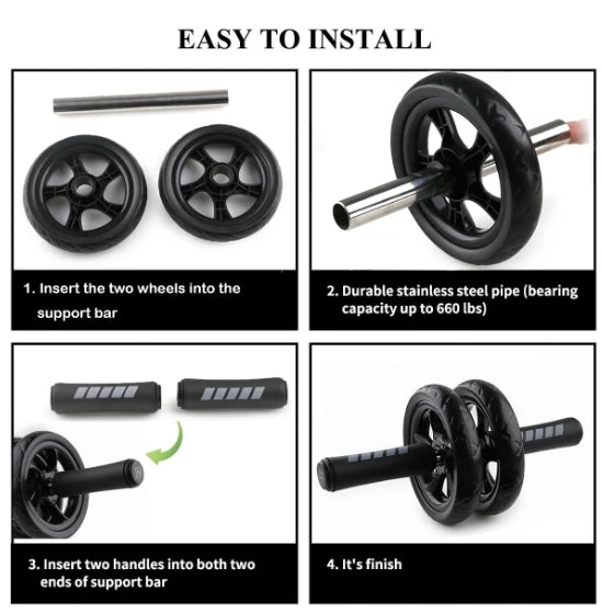 Silent AB Roller Wheel – No-Noise Abdominal Trainer for Home Gym & Strength Workouts