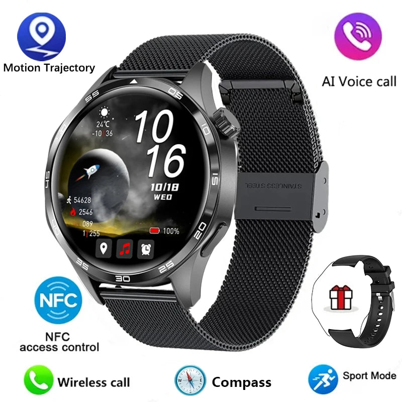 GT5 PRO Smart Watch – 2024 AMOLED Fitness & Lifestyle Watch with Bluetooth Calling, GPS, NFC & Heart Rate Monitoring