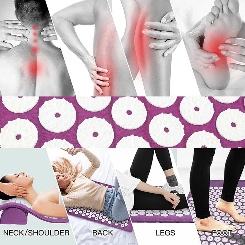 Yoga Massage Pads with Large Touchpoints – Neck, Back & Foot Relief for Relaxation and Recovery