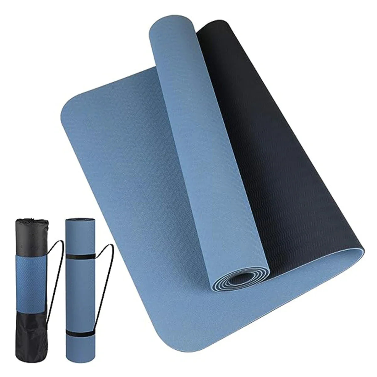Thick Two-Color TPE Yoga Mat – Non-Slip, Eco-Friendly, Odorless Mat for Home Workouts, Yoga, Pilates & Stretching