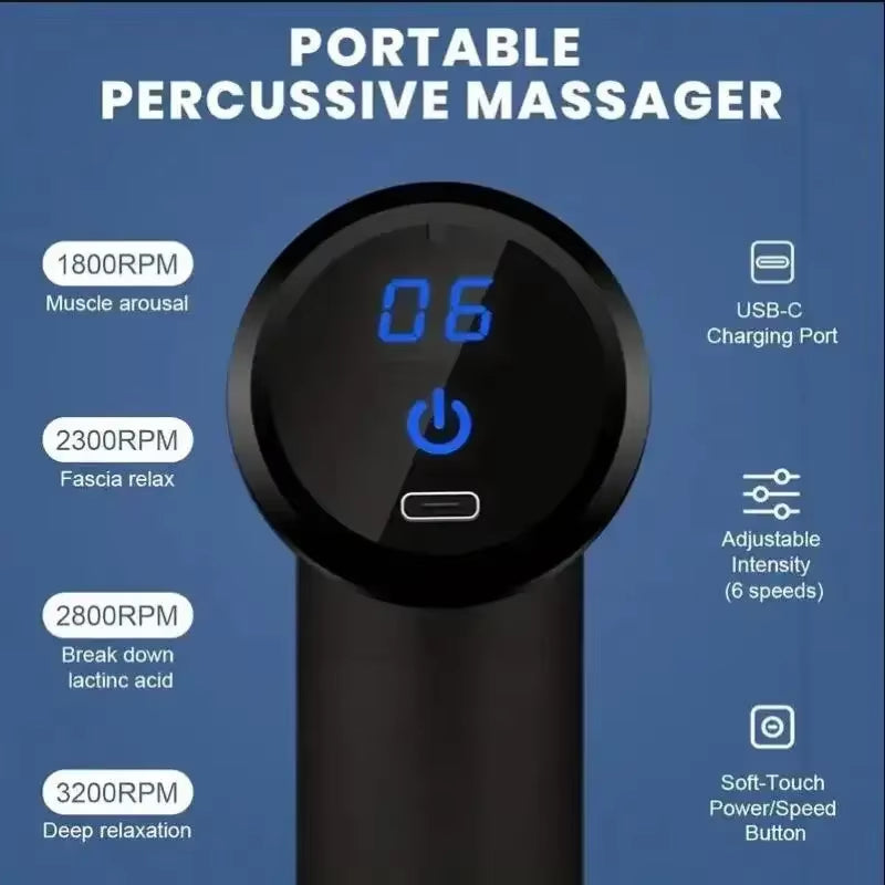 Portable Mini Fascia Gun – Lightweight Deep Tissue Massage Device with Adjustable Speed for Full Body Relaxation