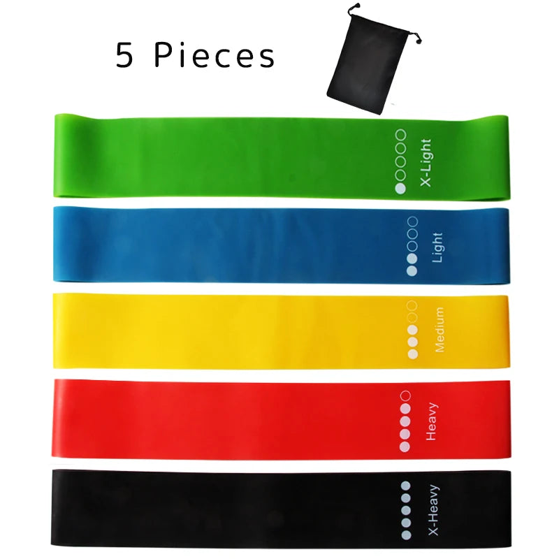 5-Piece Yoga Resistance Bands Set – Elastic Workout Bands for Pilates, Bodybuilding & Fitness Training