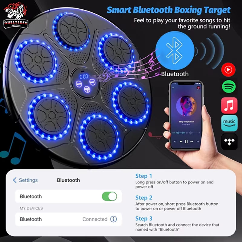 Smart Bluetooth Music Boxing Machine – Wall-Mounted Electronic Punching Trainer for Home & Gym
