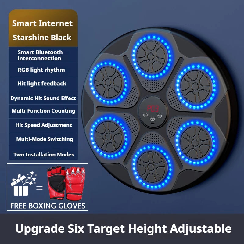 Smart Bluetooth Music Boxing Machine – Wall-Mounted Electronic Punching Trainer for Home & Gym