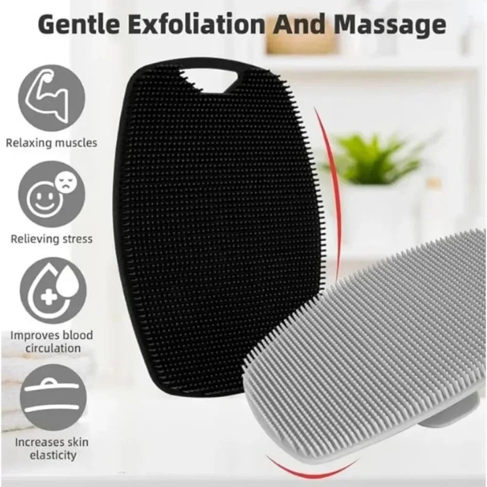 Soft Silicone Exfoliating Bath Brush – Manual Body Cleansing Scrubber & Gentle Shower Massager for Men
