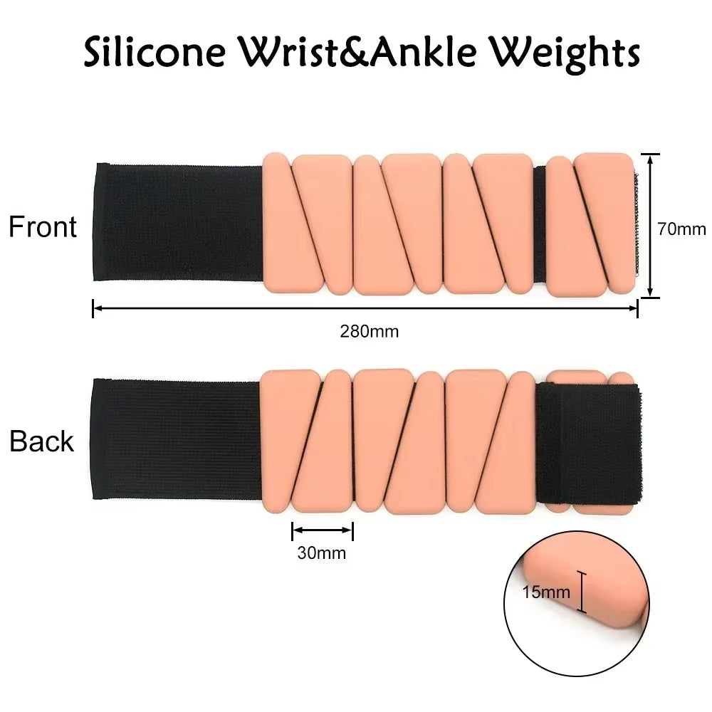 Adjustable Silicone Wrist Weights – 1/2 Lbs Ankle & Wrist Bracelets for Yoga, Fitness, and Jogging