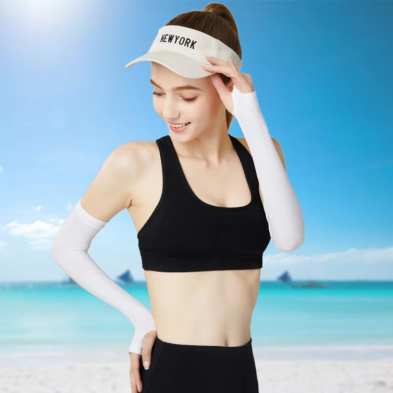 X-TIGER Ice Fabric Cycling Arm Sleeves – UV Protection & Cooling Arm Warmers for Running, Cycling, and Outdoor Sports