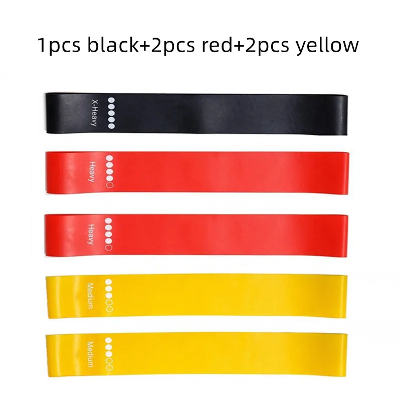 5-Piece Yoga Resistance Bands Set – Elastic Workout Bands for Pilates, Bodybuilding & Fitness Training