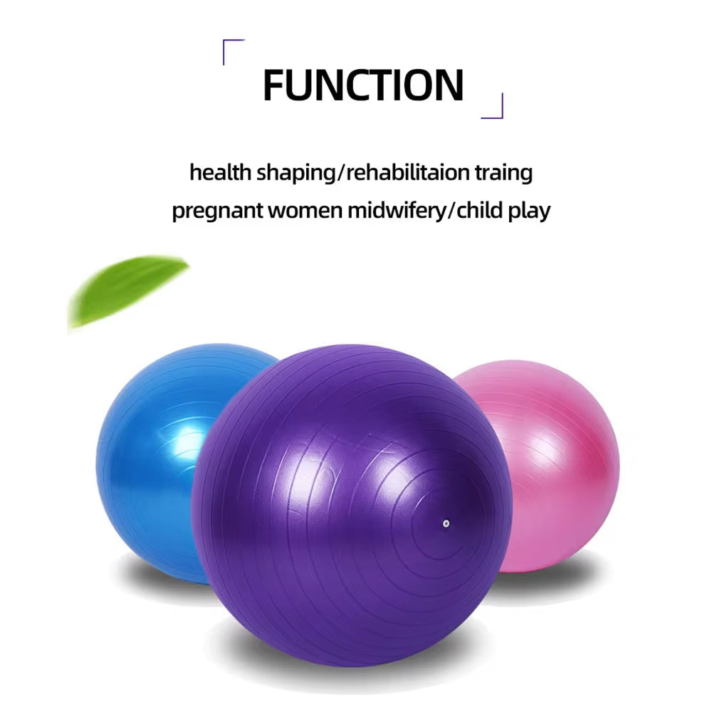 PVC Fitness Yoga Ball – Thickened Explosion-Proof Exercise Ball for Home, Gym, Pilates & Balance Training