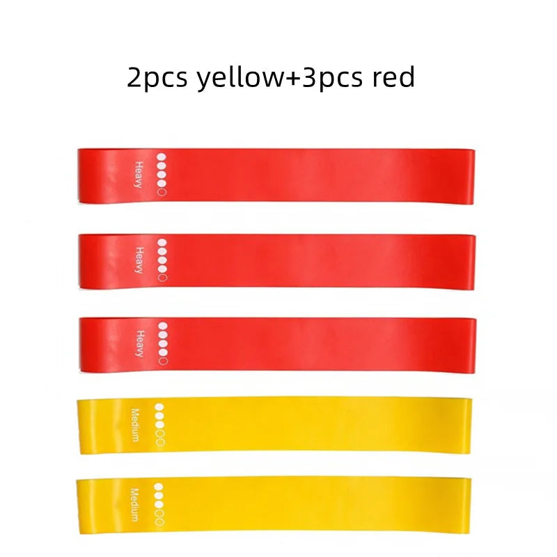 5-Piece Yoga Resistance Bands Set – Elastic Workout Bands for Pilates, Bodybuilding & Fitness Training