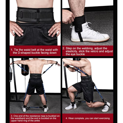 Boxing Training Resistance Band Set – Leg Strength & Agility Training System for Boxing, MMA, Muay Thai, and Sports Conditioning