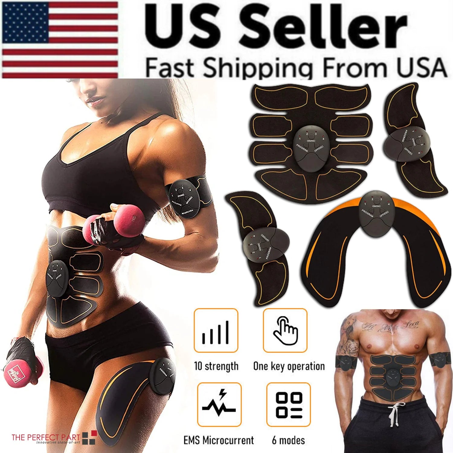 EMS Abdominal Muscle Toning Trainer – ABS Stimulator Toner Fitness Bin ...