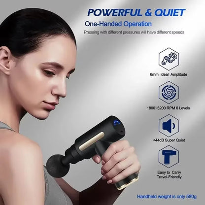 Portable Mini Fascia Gun – Lightweight Deep Tissue Massage Device with Adjustable Speed for Full Body Relaxation
