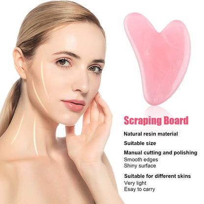 Y-Shape 3D Roller Face & Neck Massager + Guasha Scraper Set – 360° Rotating Skin Lifting & Wrinkle Remover Tool
