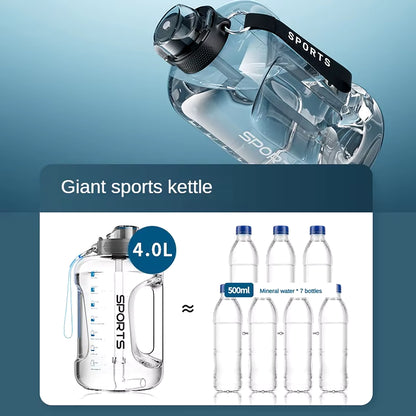 Large-Capacity Fitness Water Bottle – 1700ml/2500ml/3800ml BPA-Free Sports Bottle with Straw for Hydration on the Go