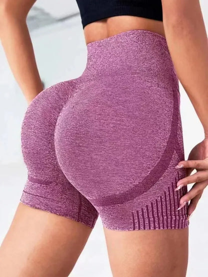 Seamless High-Waisted Workout Shorts – Sculpting Fit for Yoga, Running & Gym Sessions