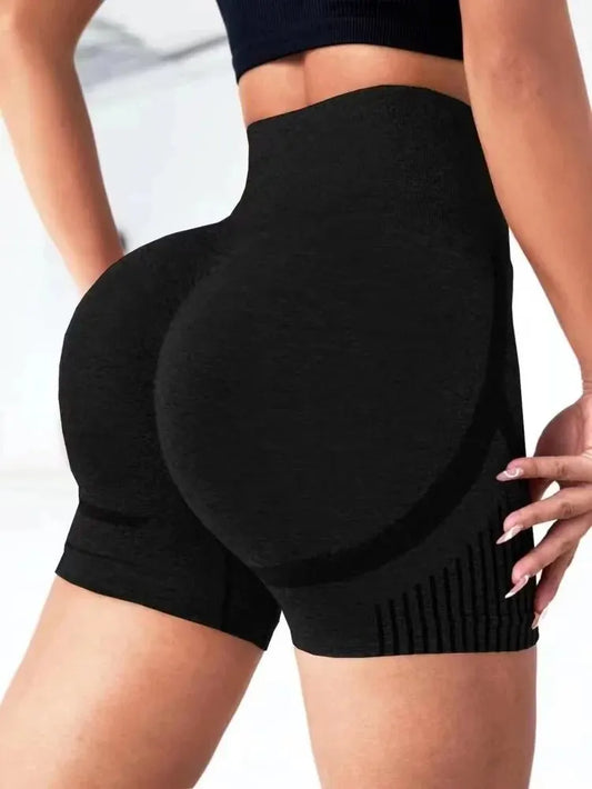 Seamless High-Waisted Workout Shorts – Sculpting Fit for Yoga, Running & Gym Sessions