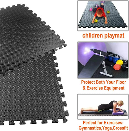 Puzzle Fitness Mat – EVA Interlocking Foam Floor Tiles for Home Gym, Yoga, Kids’ Play Area & Sports Protection