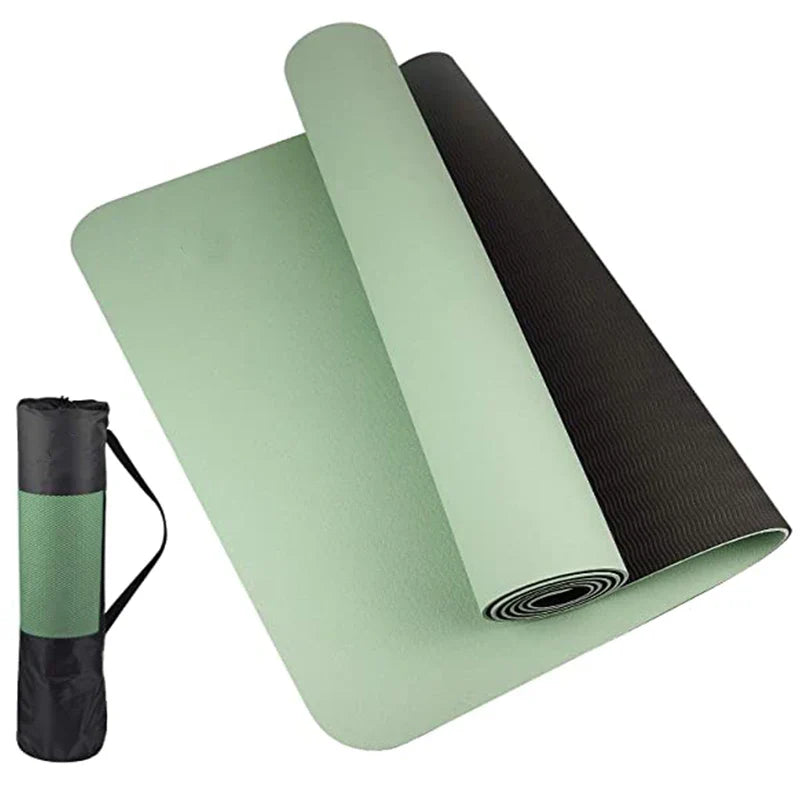 Thick Two-Color TPE Yoga Mat – Non-Slip, Eco-Friendly, Odorless Mat for Home Workouts, Yoga, Pilates & Stretching