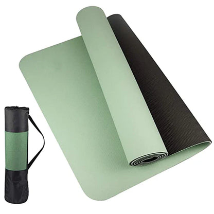 Thick Two-Color TPE Yoga Mat – Non-Slip, Eco-Friendly, Odorless Mat for Home Workouts, Yoga, Pilates & Stretching